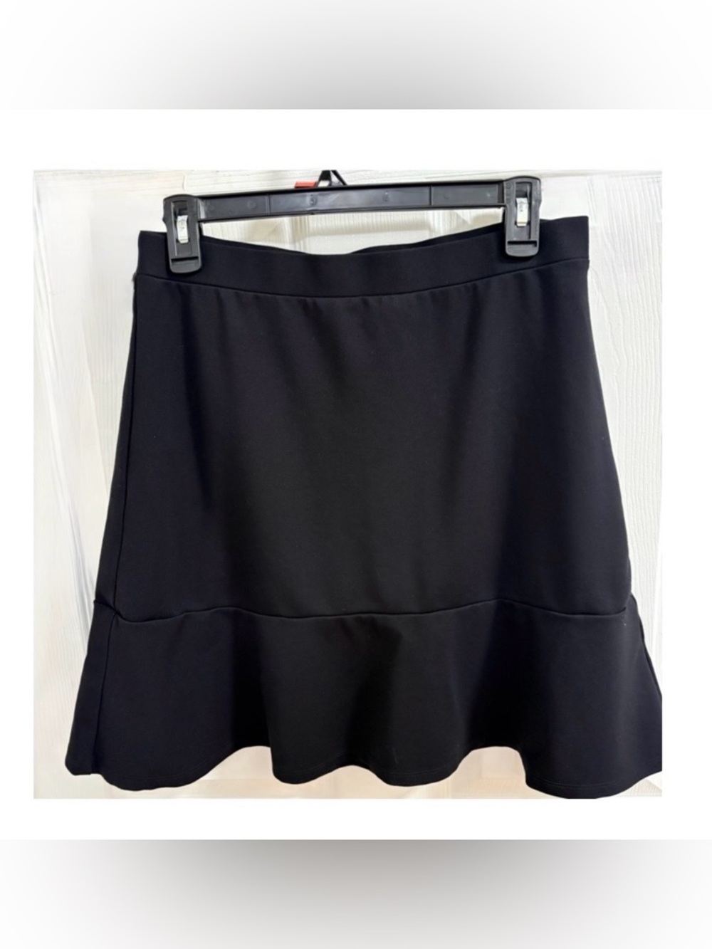 LOFT size large Black A-Line Flounce Hem Skirt